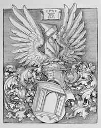 Blason de la famille Dürer, avec le monogramme de l